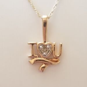 10K Gold I Heart You Pendant Necklace